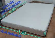 COLCHÃO DE CASAL DE LATEX E ESPONJA.Casa,Quarto,Sala,Campismo,Visitas.