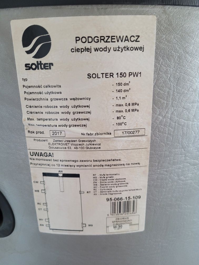 Bojler/ podgrzewacz wody ciepłej  solter używany