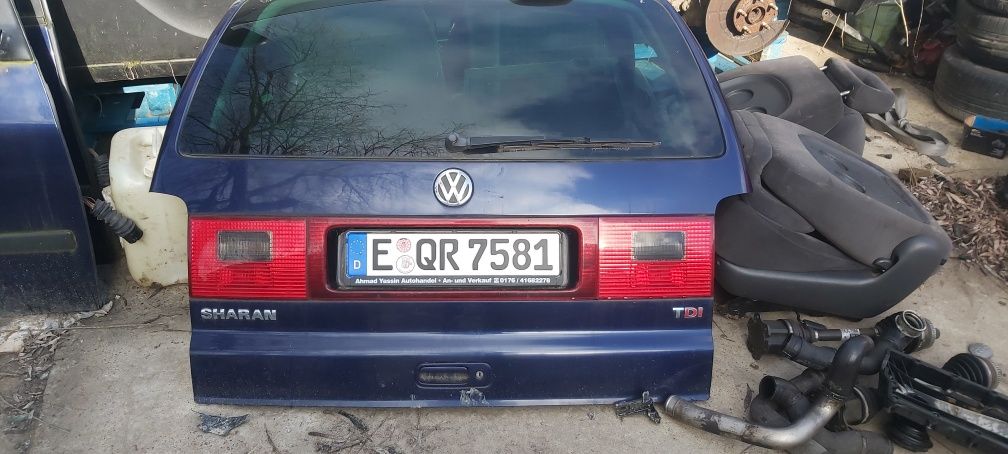 Sharan 2002 rok vw 1.9 115km niebieski maska zderzak drzwi lampy klapa