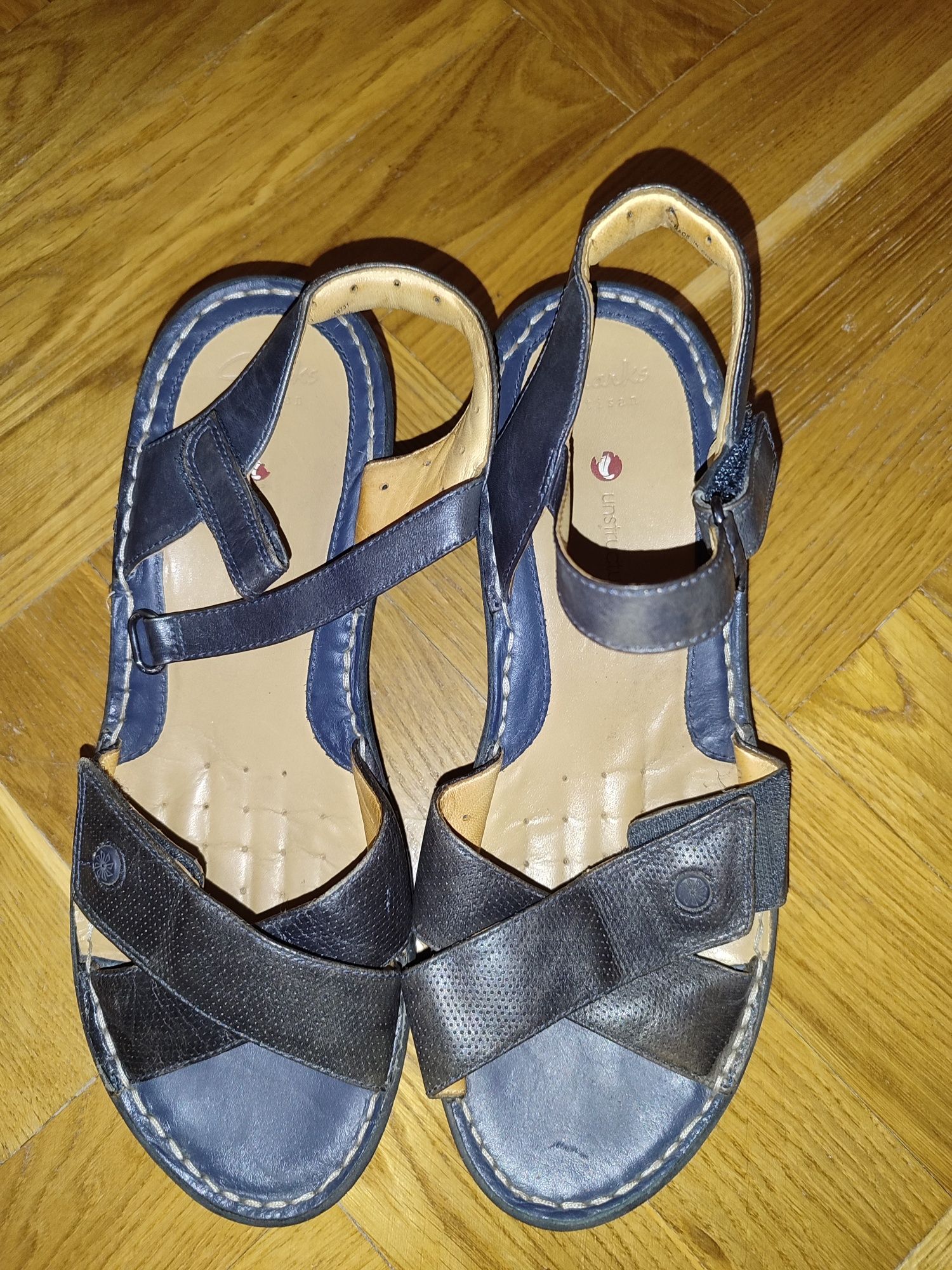 Женские кожаные сандалии - босоножки clarks unstructured р.41
