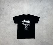 Мужская Футболка Stussy С Большим Логотипом S-M Черная Идеал