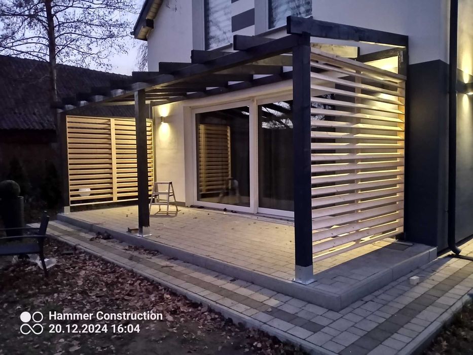 Nowoczesne Zadaszenie Tarasowe C24/KVH już od 12990 Montaż !