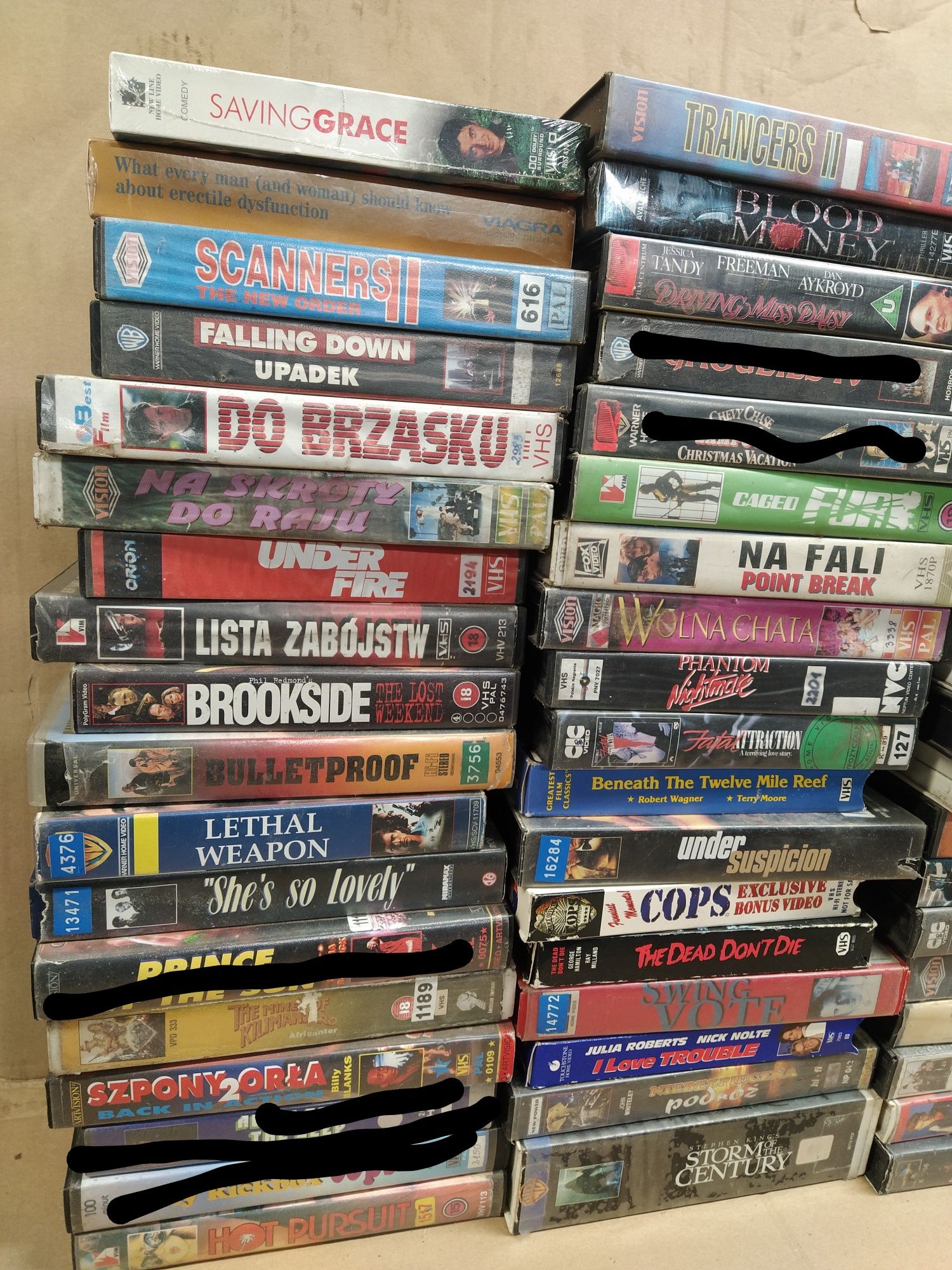 Kaseta VHS horror thriller akcja różne
