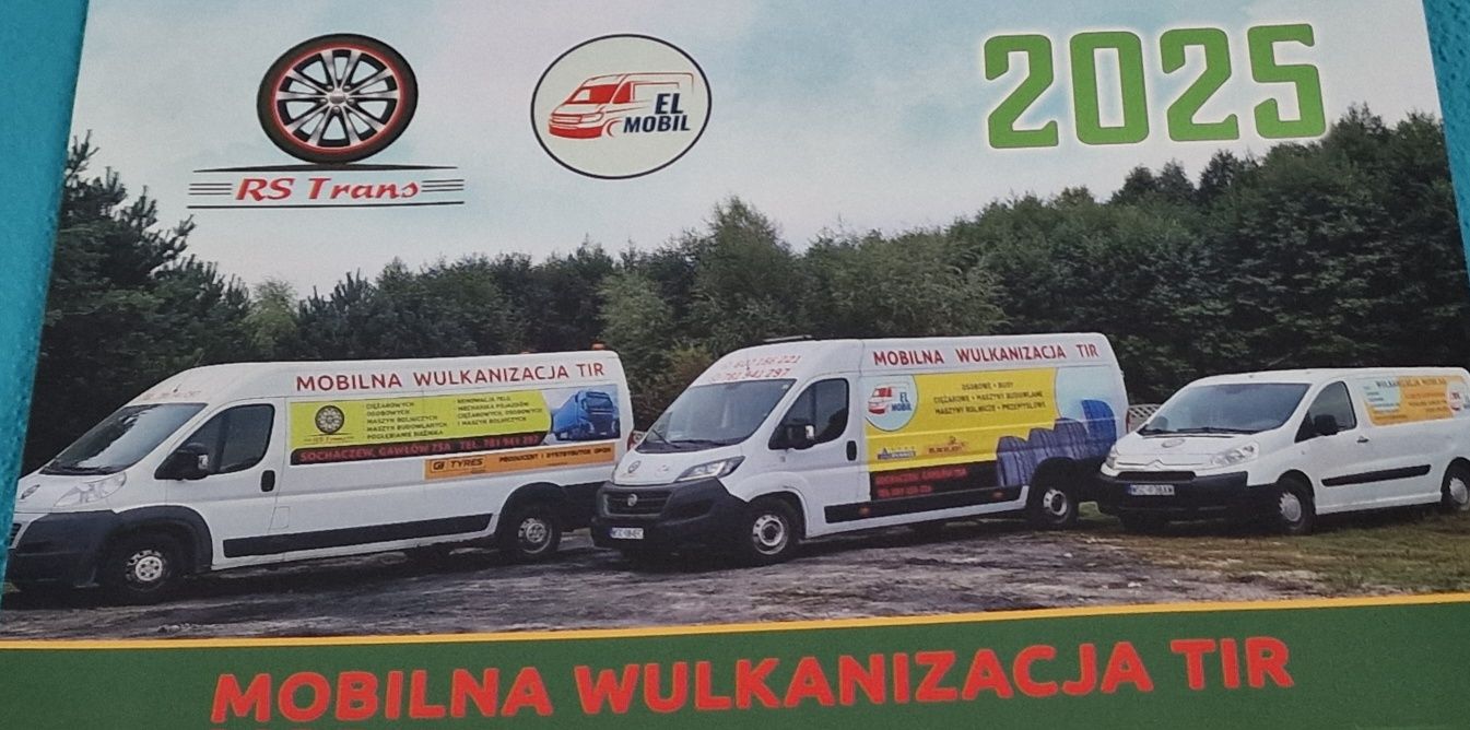 Mobilna wulkanizacja ciężarowych TIR osobowych mobilna mechanika dowóz