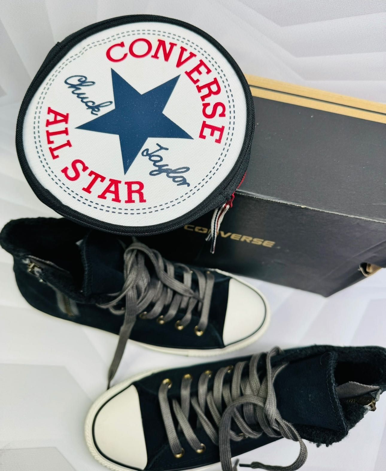 Шкіряні утеплені кеди Конверс Converse оригінал з США 25,5см стелька