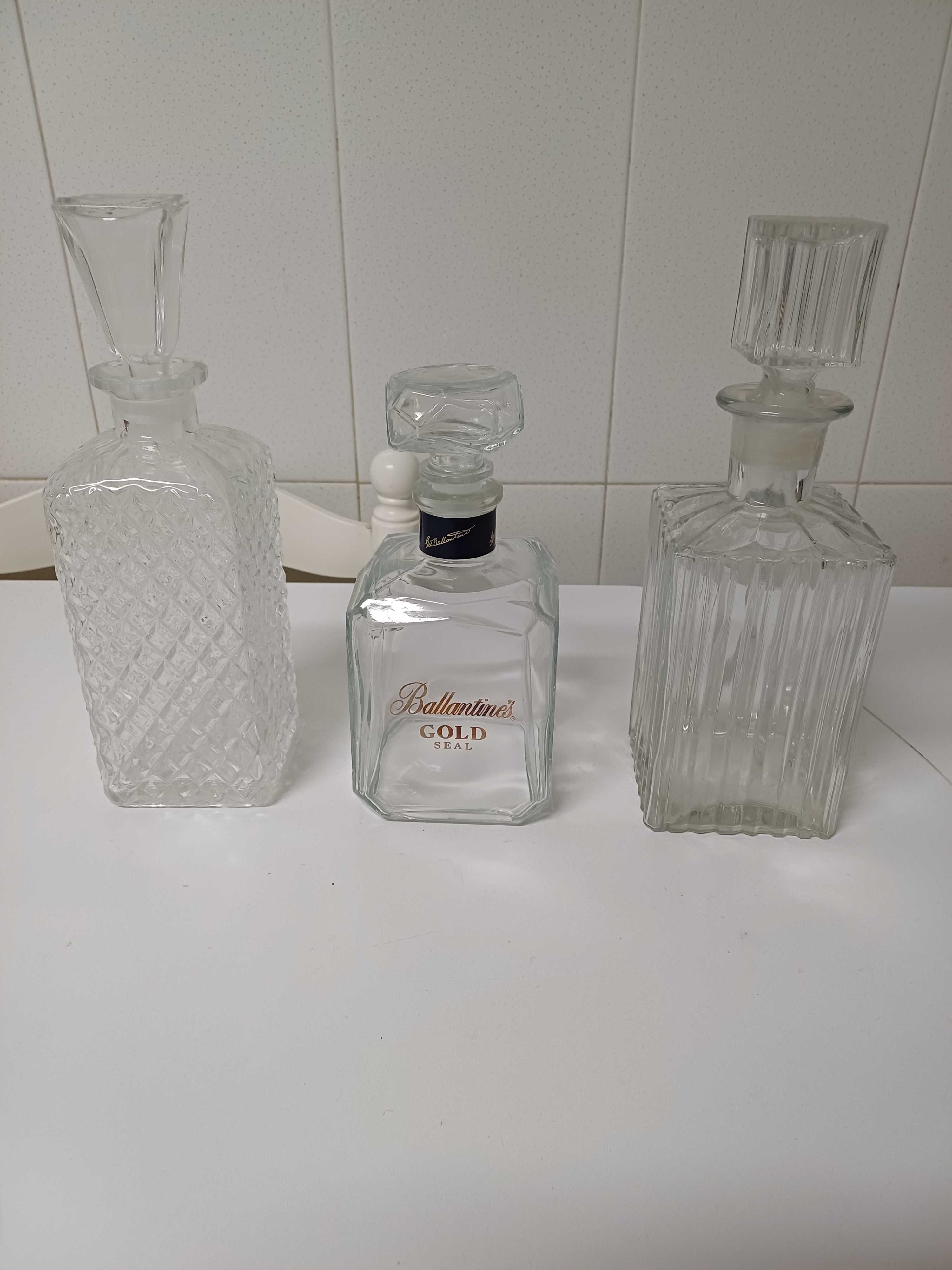 Garrafas em cristal 3 unidades