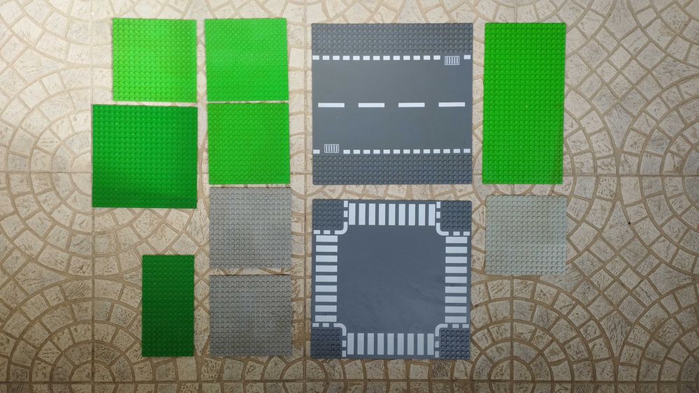 Lego -Várias Placas /Bases /Blocos de Construção VERDE Relva, ESTRADA