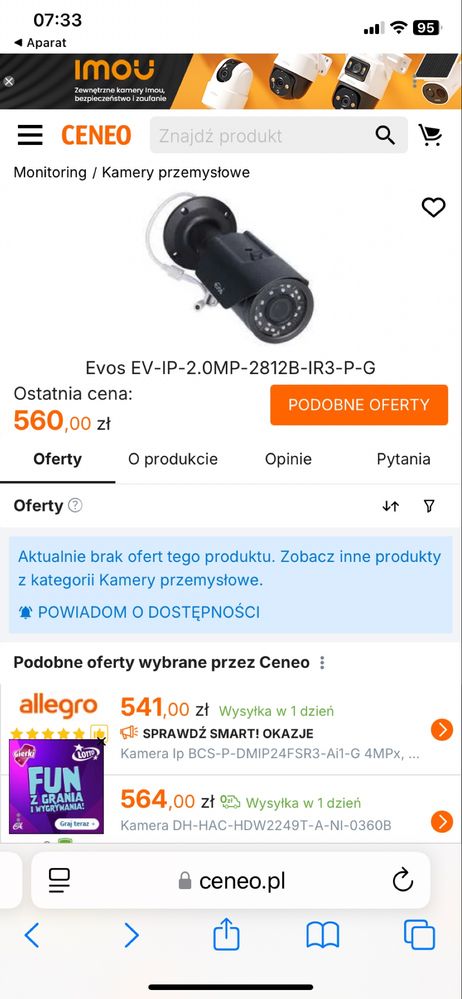 Kamera Hikvision Evos EV-IP-2.0MP-2812B-IR3-P-G 4 szt dtan bdb