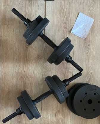 Nowe Hantle Treningowe Regulowane 40kg Sztanga, Zestaw Hantli 2x20kg