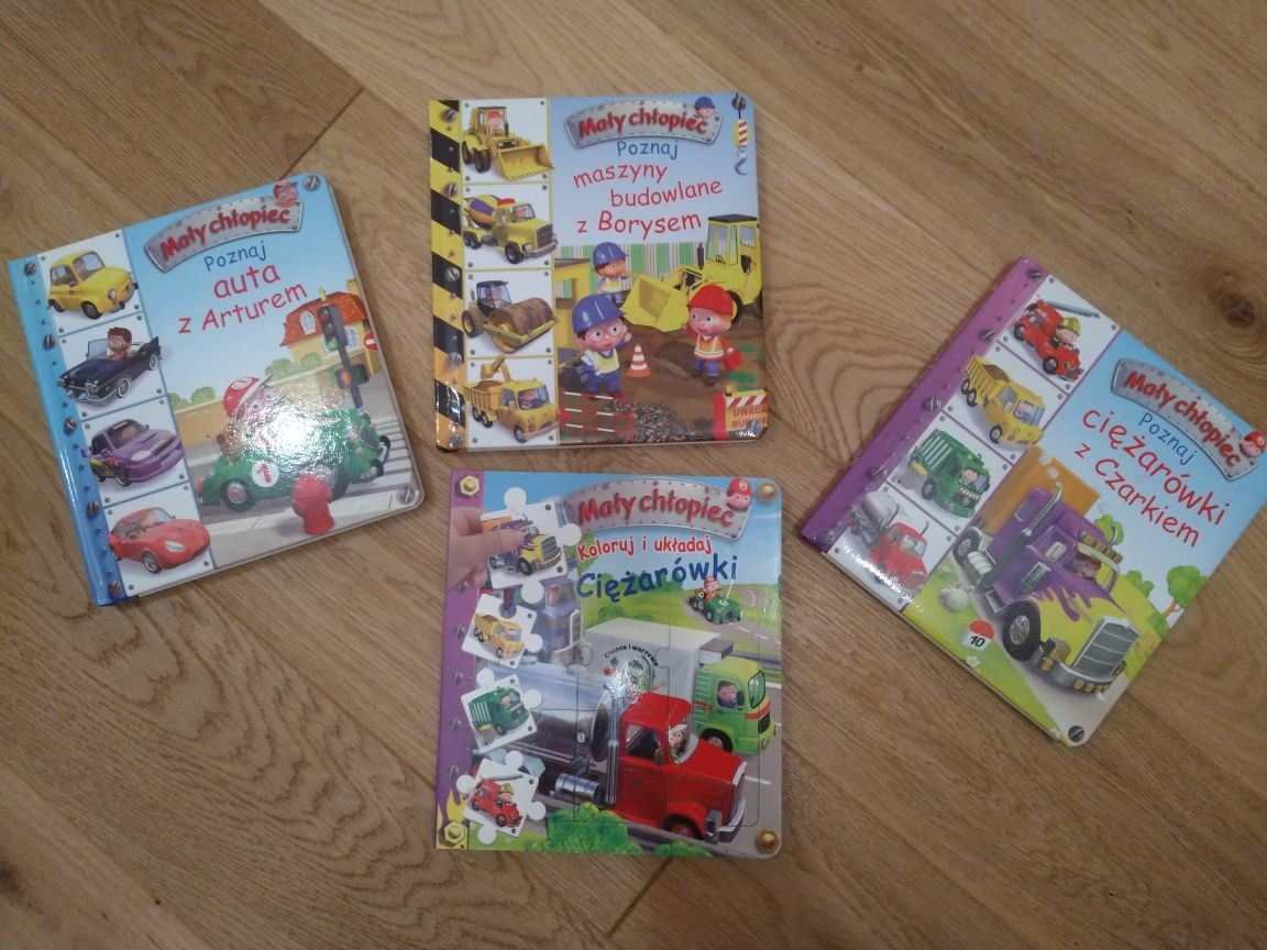 Książki dla chłopczyka/samochody/ciężarówka/budowlane/puzzle/zestaw