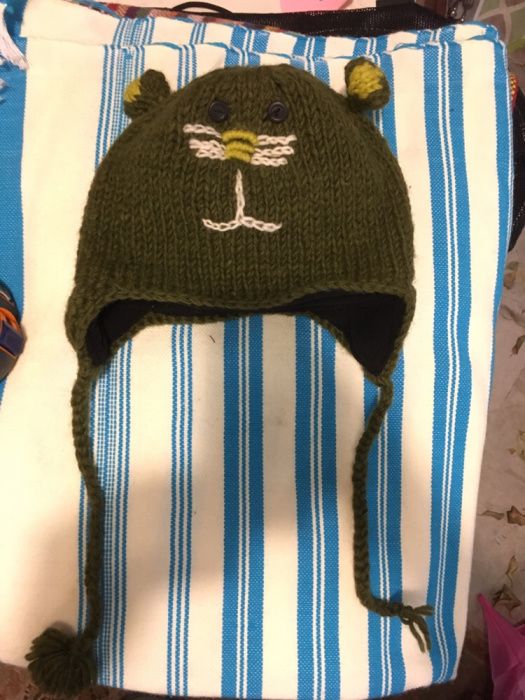 Original gorro lã criança, com fleece por dentro