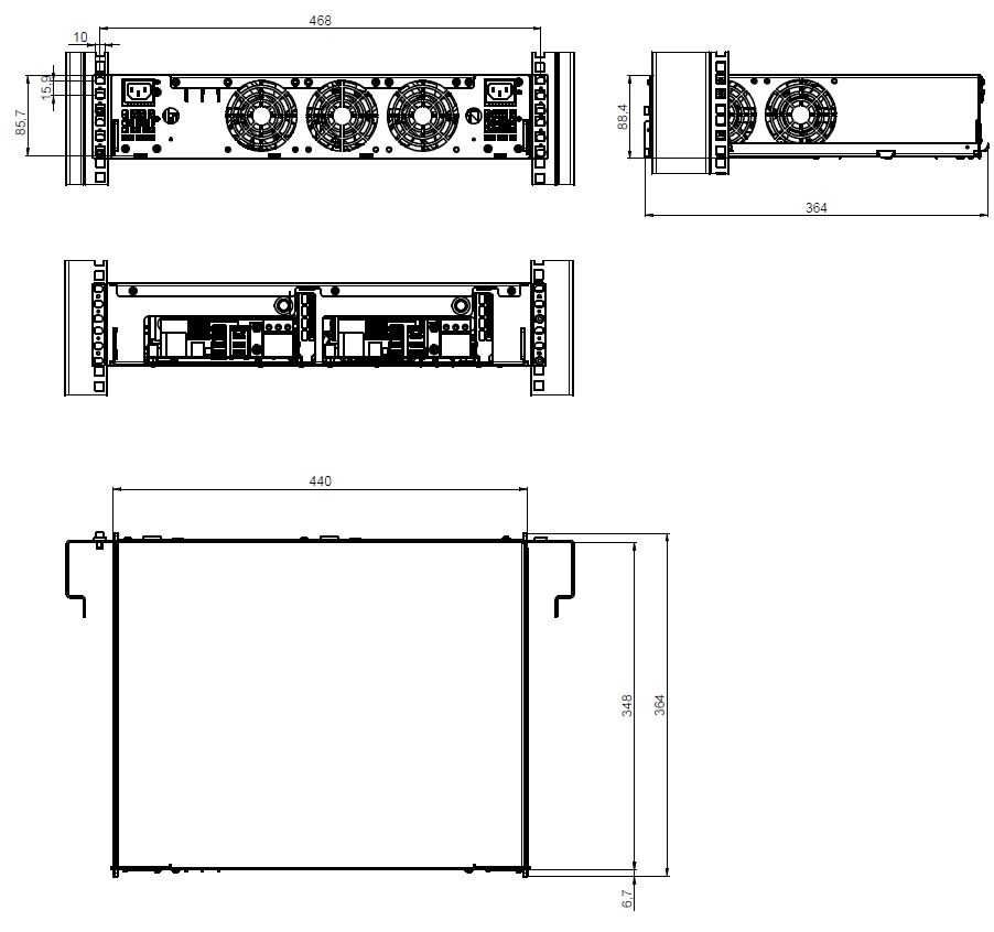 Obudowa RACK do szafy 19 cali R-CASE 2 PRO / Serwer 2x mATX, 2 x FLEX