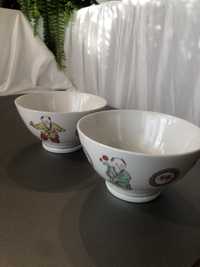 2 miseczki z chinskiej starej porcelany Vintage