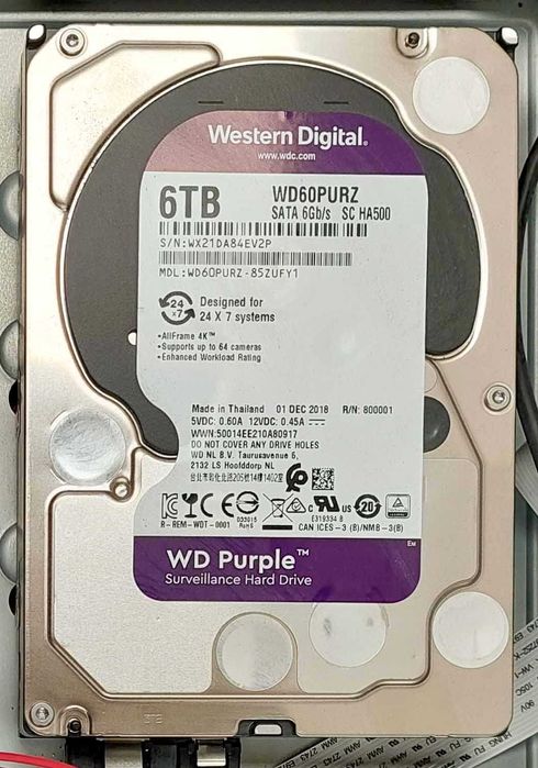 Disco HDD Western Digital 6TB Purple CCTV Vigilância