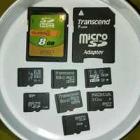 Карти пам'яті MicroSD 16GB 8GB 2GB (+адаптер), всі робочі 8+1