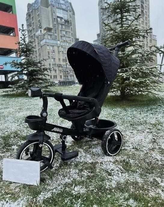 Дитячий триколісний велосипед-коляска, батьківська ручка