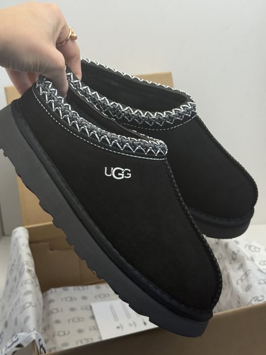 Угги жіночі UGG чорні угі Tasman Slippers тасман осінь зима