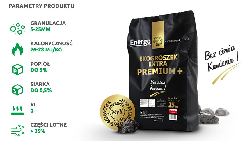 ekoGroszek Extra Premium + Energo 26 – 28 MJ/kg tona - wysoka jakość