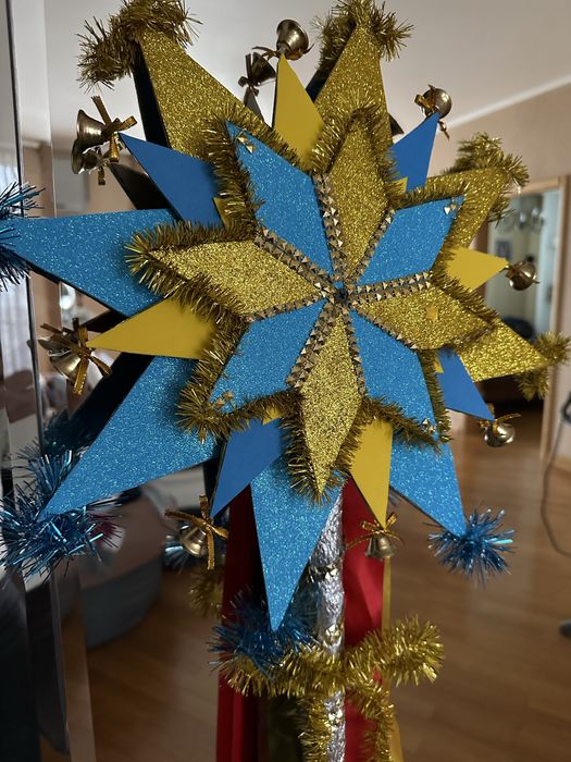 Різдвяна зірка жовто-блакитна