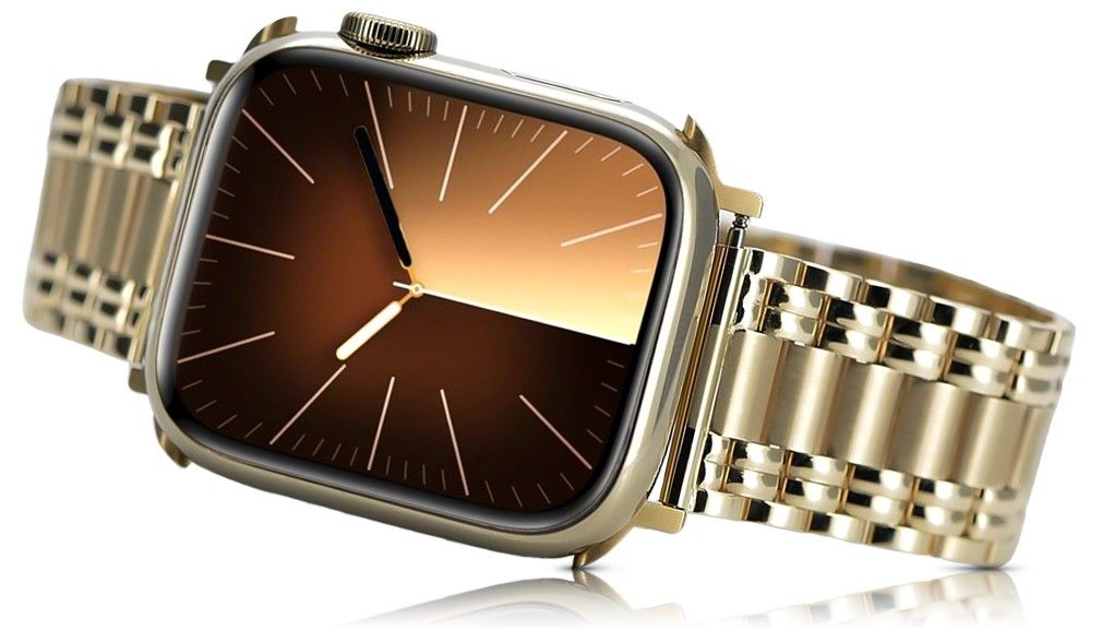 Złoty zegarek Apple watch z 14k złotą bransoletą MRMU3QPA&mbw012y Waw