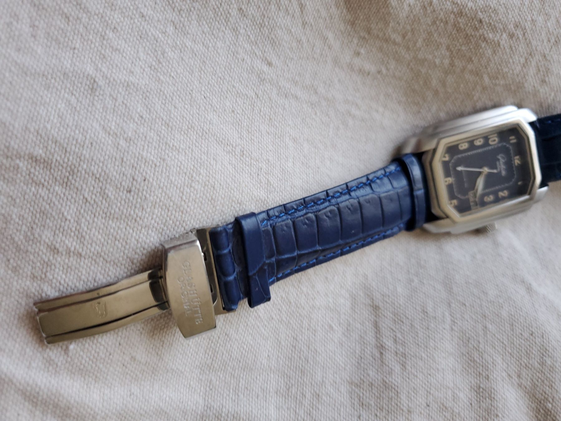 Zegarek Męski niebieski mechaniczny z naciągiem automat