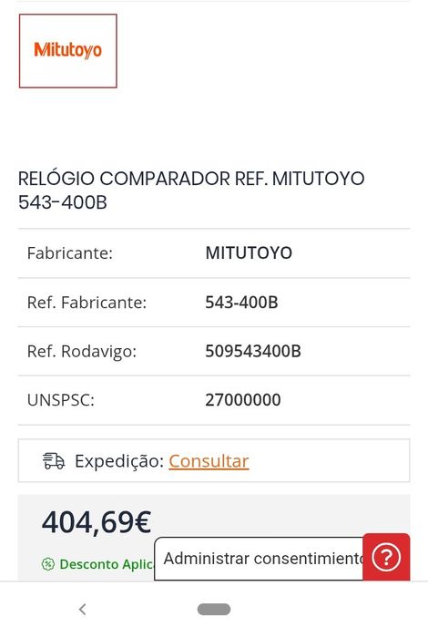 Relógio comparador Mitutoyo