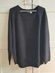 Sweter granatowy oversize dłuższy tył