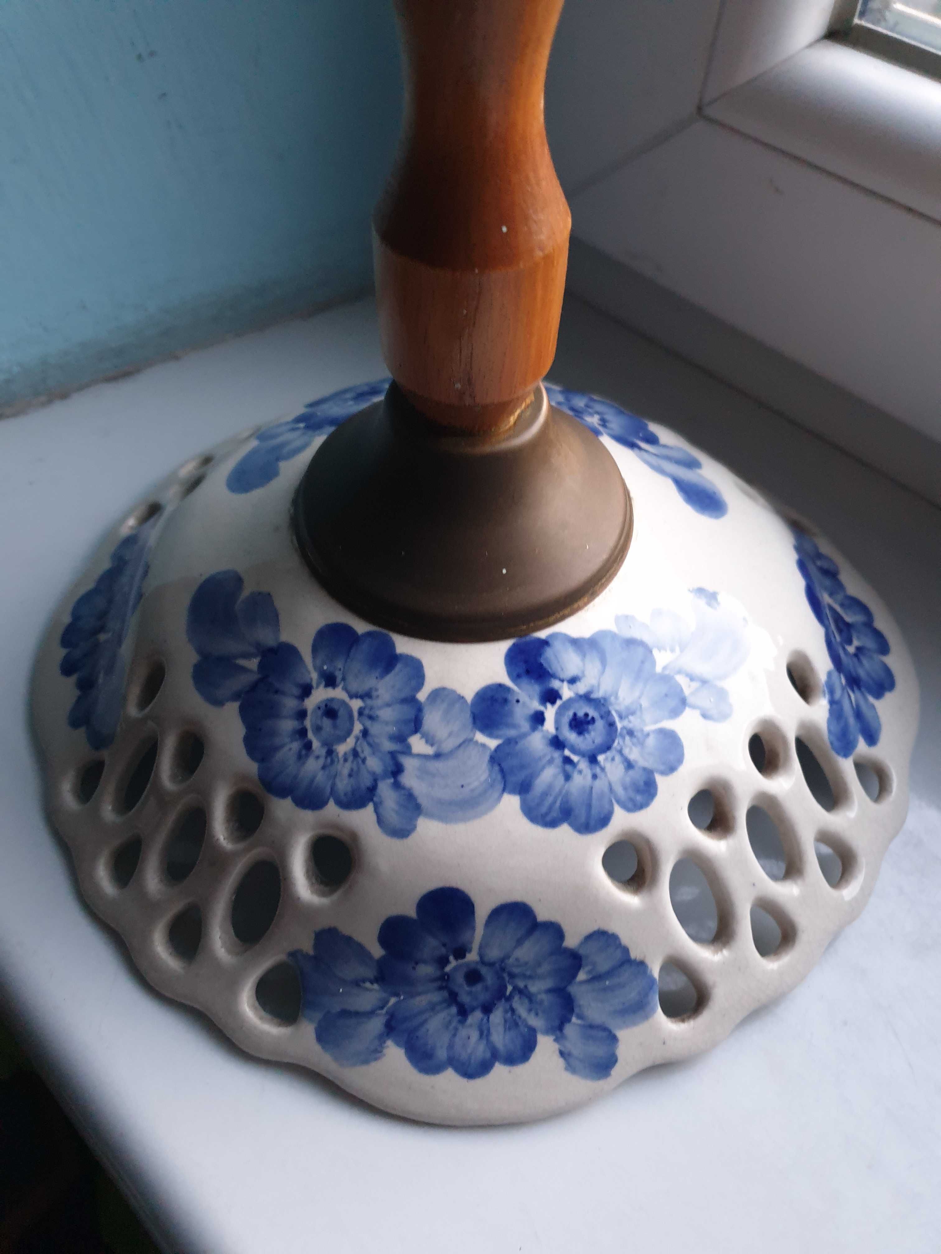 lampa ceramiczna ażurowa Włocławek lata 70.