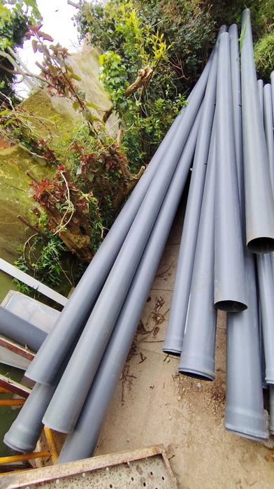 Tubos PVC 160mm 9 unidades - 6 mts cada NOVOS c/ OFERTA +30 Acessorios