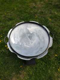Сковородка із диска борони на пікнік,  6 -8мм з бортом 3 см + кришка