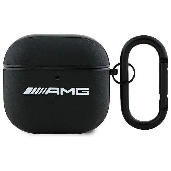 Etui AMG Leather White Logo na AirPods 4 - czarne / białe