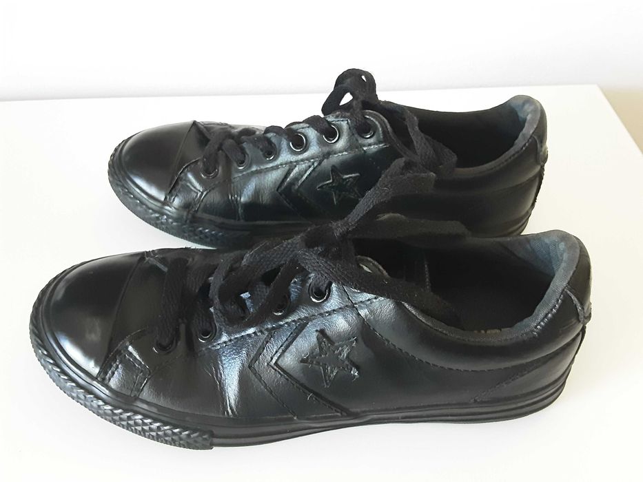 35 trampki tenisówki buty sportowe czarne skórzane Converse All Star