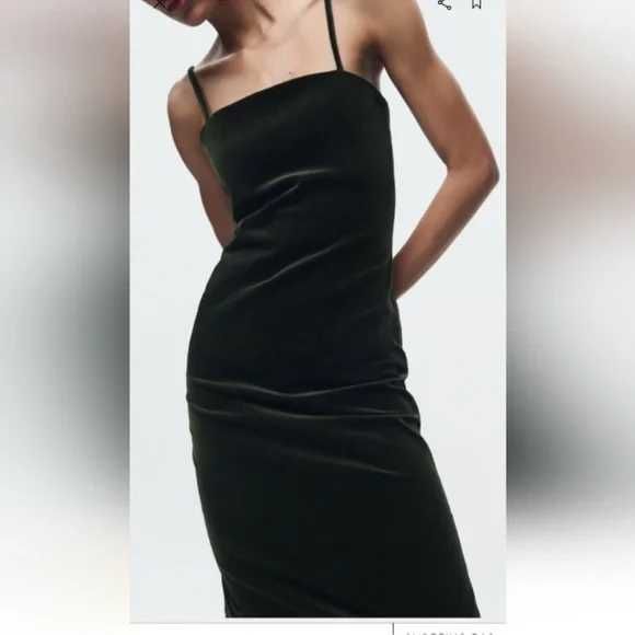 ZARA Luksusowa SUKIENKA aksamitna o kroju ołówkowym L