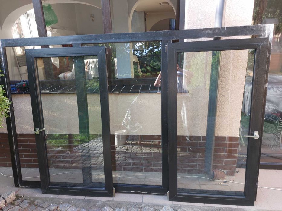 Okna plastikowe 2 szt dwuskrzydłowe z fixem