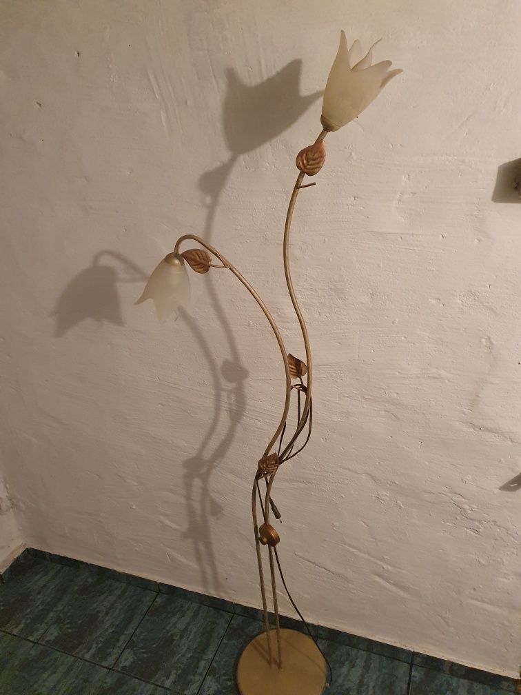 Lampa wisząca i stojąca, Vintage, dodatki pozłacane