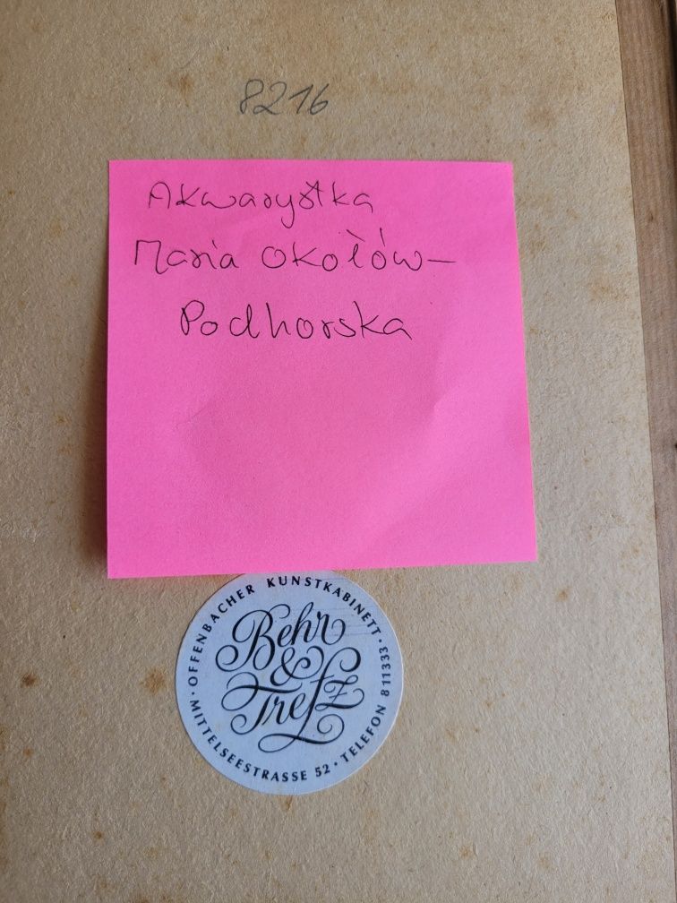 Maria Okołów Podhorska technika akwaforte 2 prace SAD , W SŁOŃCU
