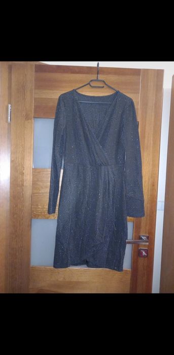 Czarna błyszcząca z drobinkami XL