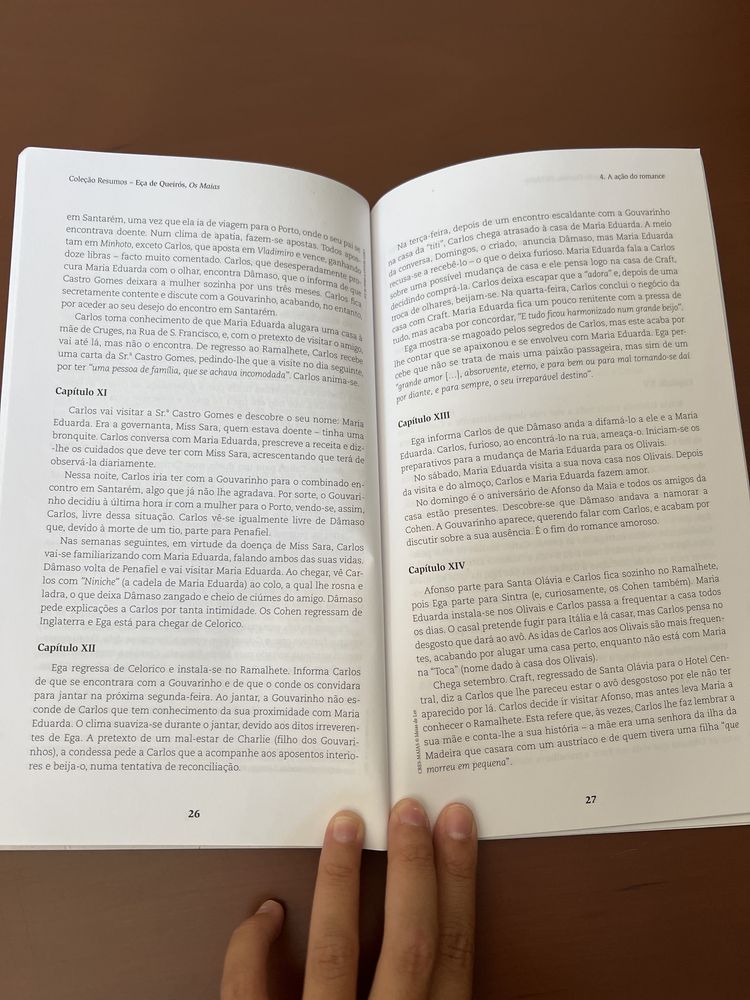 Livro de resumos da obra de leitura obrigatória: Os Maias