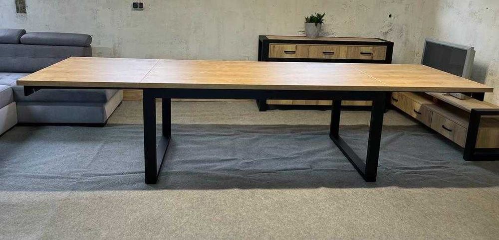 Duży Stół LOFT 180-340x100 (2x80 Dostawki) EGGER