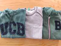 2 casacos e 1 camisola de rapaz. Benetton. 6/7-9/10 anos.