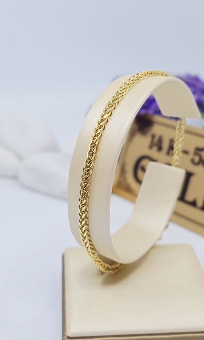 Złota bransoletka splot Lisi Ogon próba 585 14k