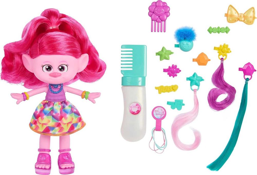 Королева Поппи с аксесс DreamWorks Trolls Hair-tastic Queen Poppy