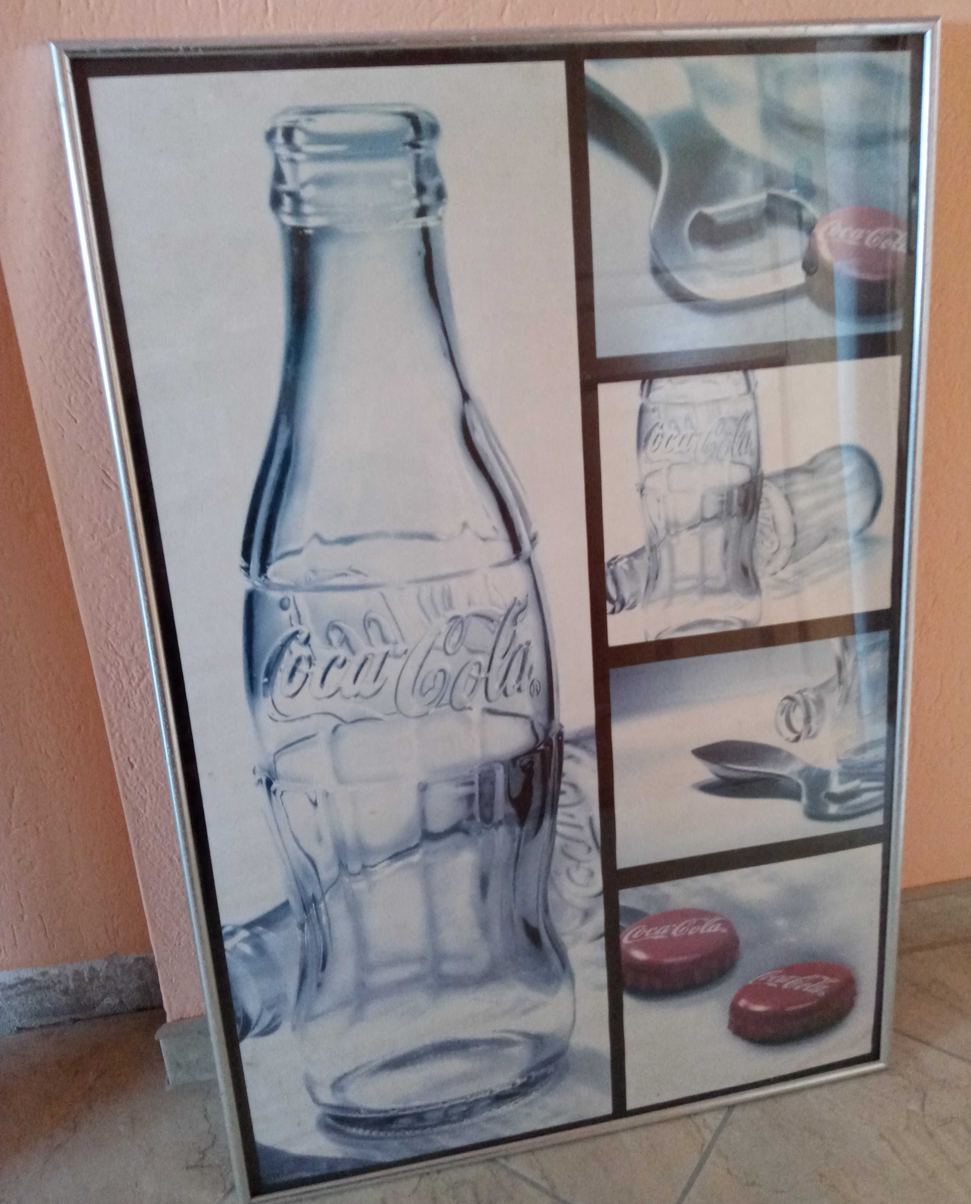 Vintage Plakat/ obraz reklamowy CocaCola 92x61 cm, w metalowej ramie