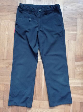 Spodnie garniturowe 146 czarne w prążek