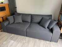 Grafitowa sofa w idealnym stanie rozkładana