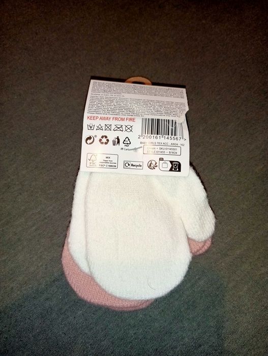 Dwupak rękawiczek niemowlęcych