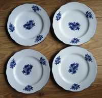 4 talerzyki porcelana Ćmielów niebieski wzór