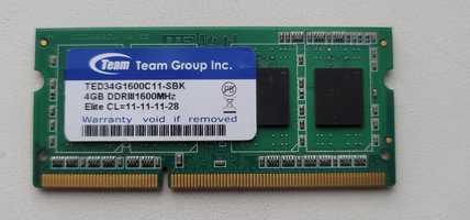 DDR 3 1600 SODIMM 4 GB Team Elite
