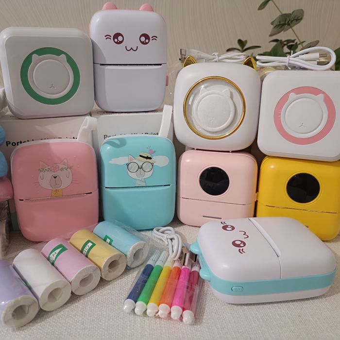 Принтер + 14 рулонів паперу портативний міні мини термо папір бумага