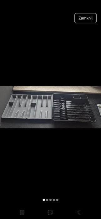 Akcesoria kuchenne ociekacz i 3x pojemniki na sztućce